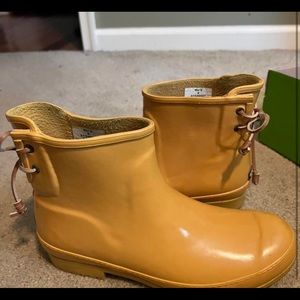 Yellow rain boots